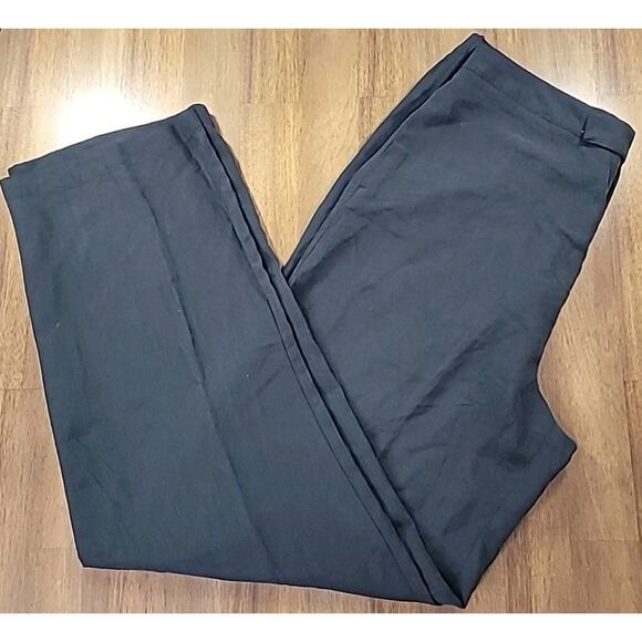 VTG Chico’s Design Black Silk Linen Blend Pants Sz 2 L Boho Lagenlook EUC - Picture 1 of 9